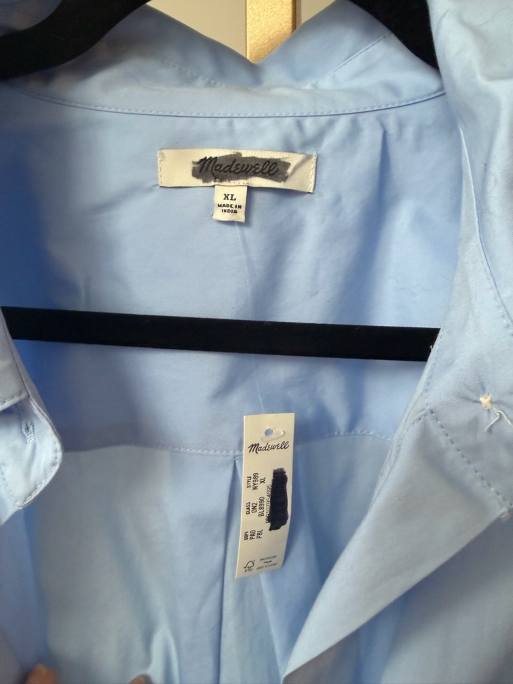 Madewell Easy Y-Neck Button-Up Shirt Peri Blue Size XL NWT - Picture 8 of 15